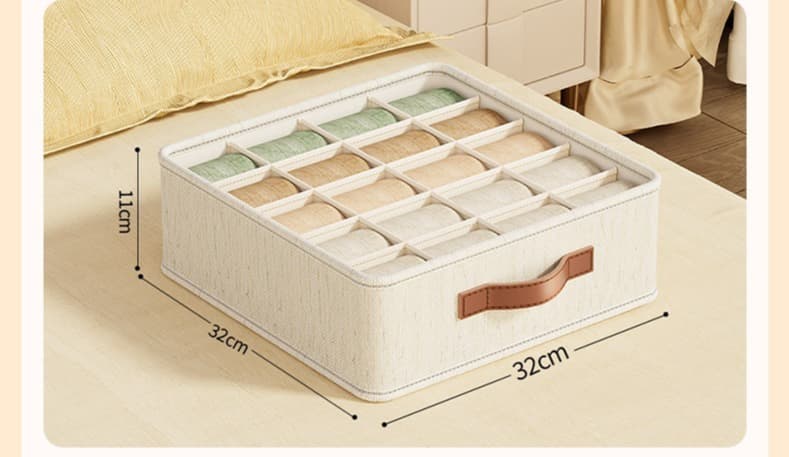 Fabric Underwear Drawer Organizer Box – 7 Grid or 20 Grid Storage Compartment