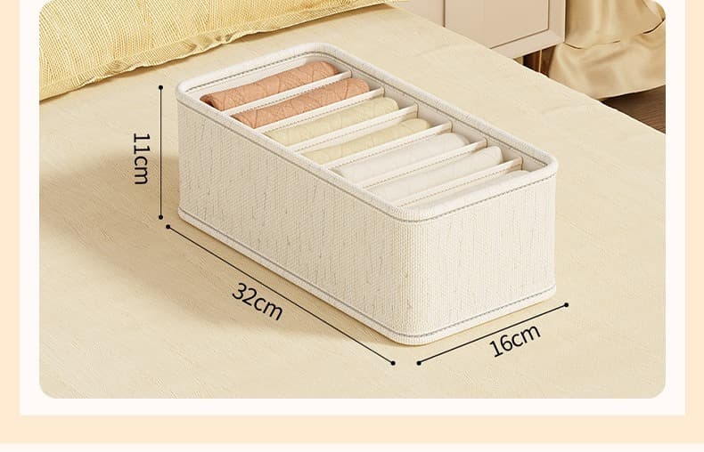 Fabric Underwear Drawer Organizer Box – 7 Grid or 20 Grid Storage Compartment