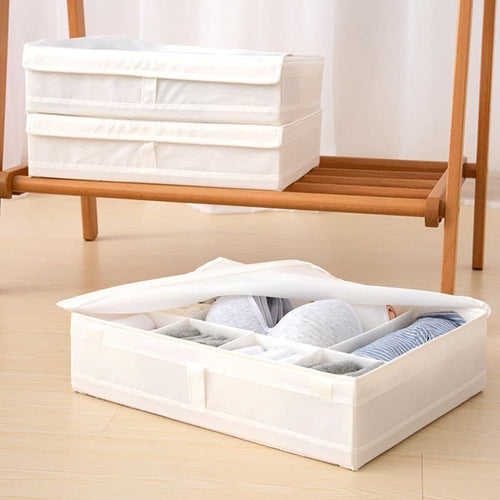 Fabric Underwear Drawer Organizer with Lid – 7 Grid Storage Box