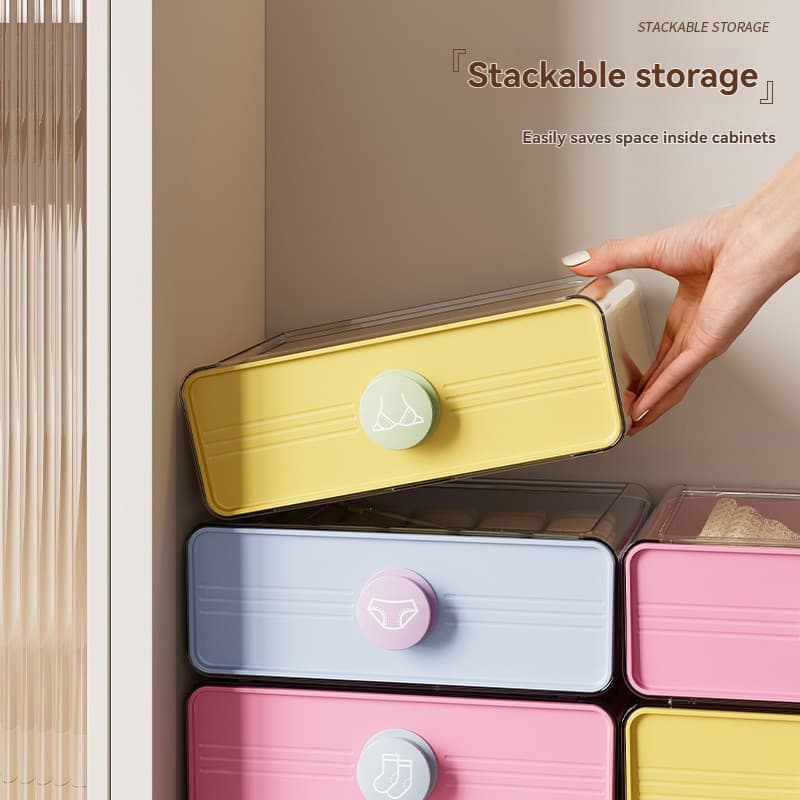 Plastic Underwear Storage Box for Drawer and Closet Organization
