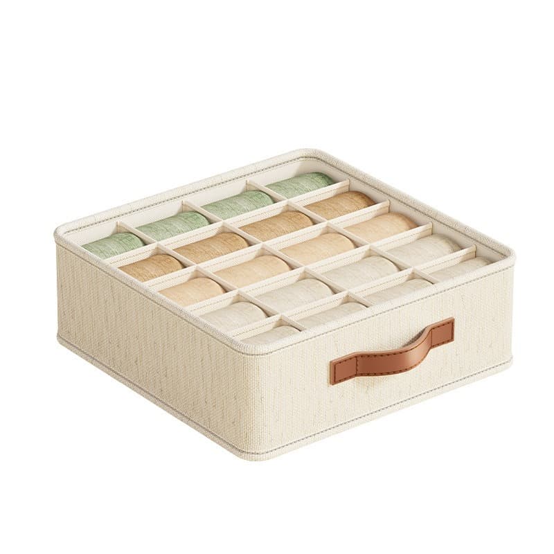 Fabric Underwear Drawer Organizer Box – 7 Grid or 20 Grid Storage Compartment