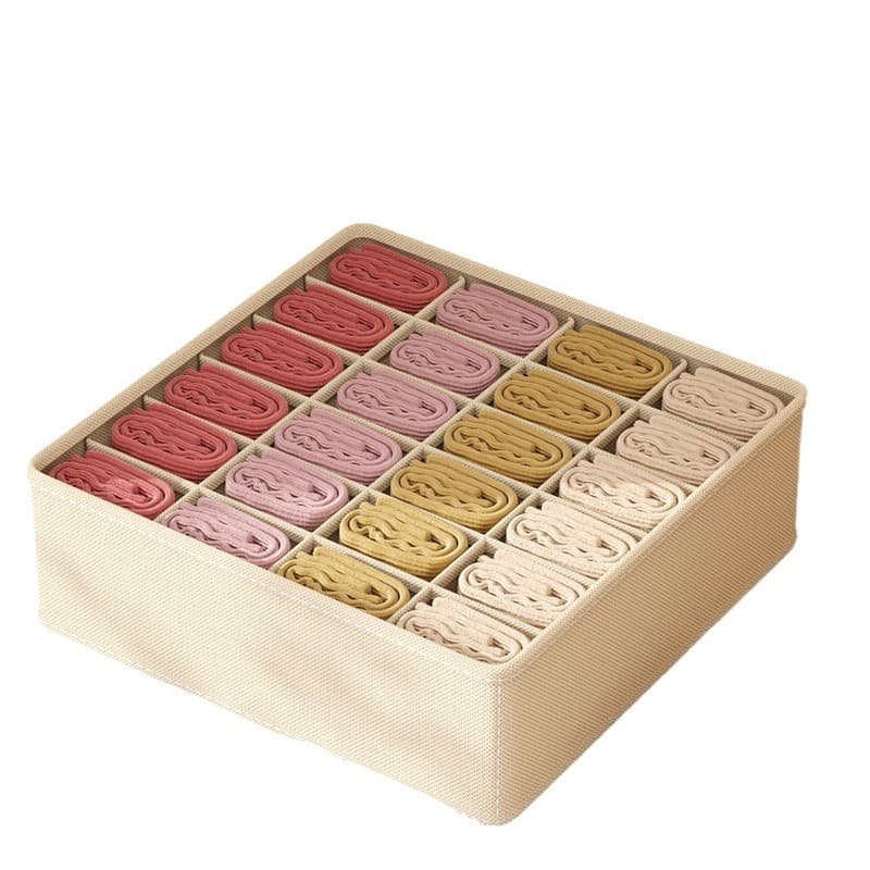 24 Grid Fabric Drawer Organizer for Socks and Underwear Storage